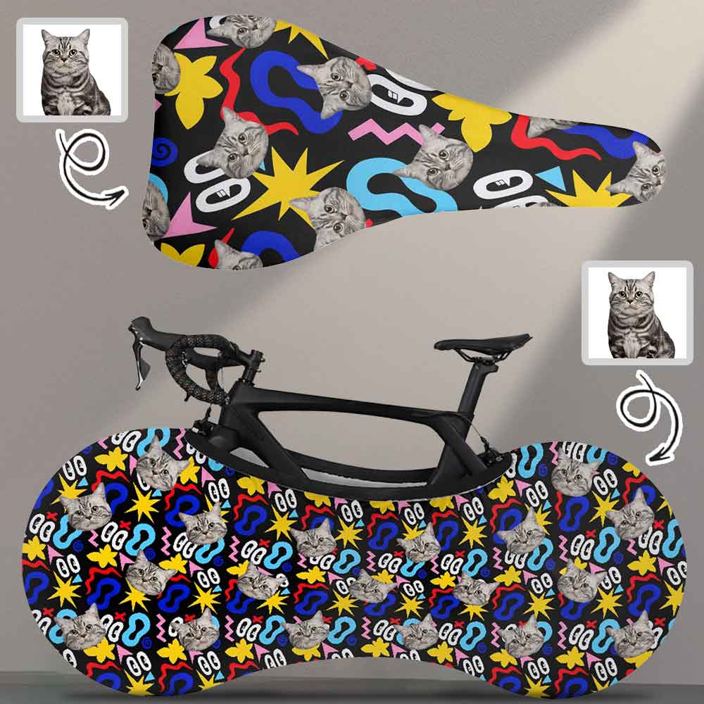 Custom Custom Face Bike Wheel Cover Bike Seat Cover Anti Dust Bicycle Wheel Cover Bicycle Cushion Seat Protector - YesCustom