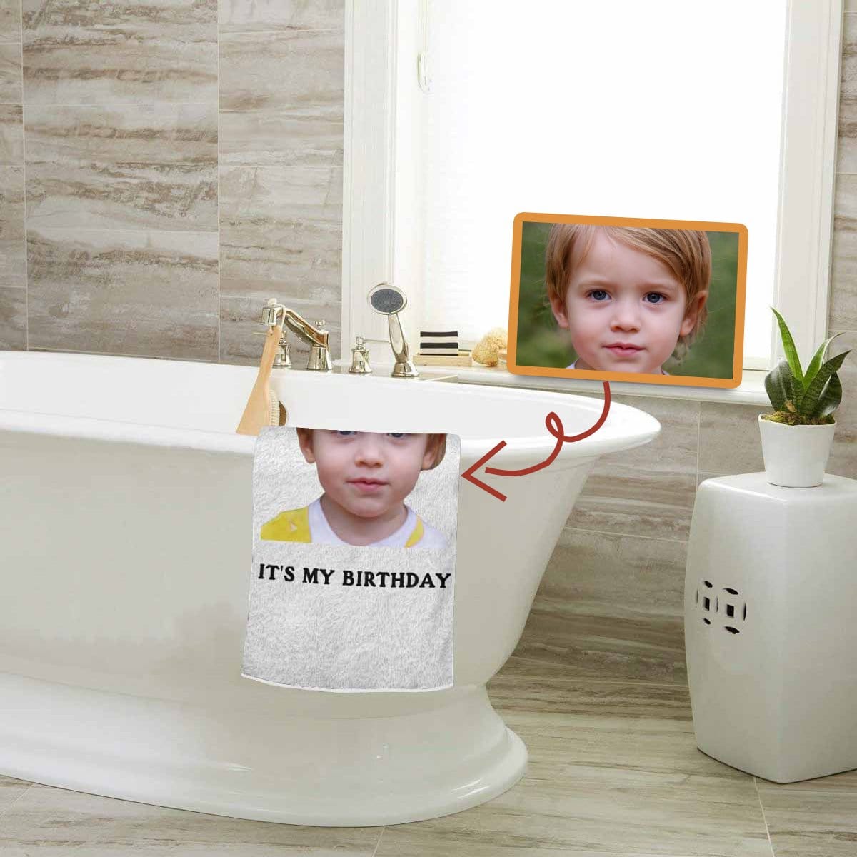 Custom Custom Face Birthday Bath Towel 30"x56" Beach Towel Kids Towel Pool Towel Camp Towel - YesCustom