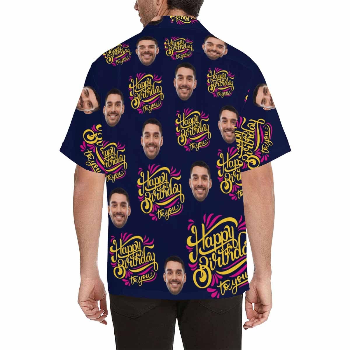 Custom Custom Face Birthday Patterns Men's All Over Print Hawaiian Shirt - YesCustom