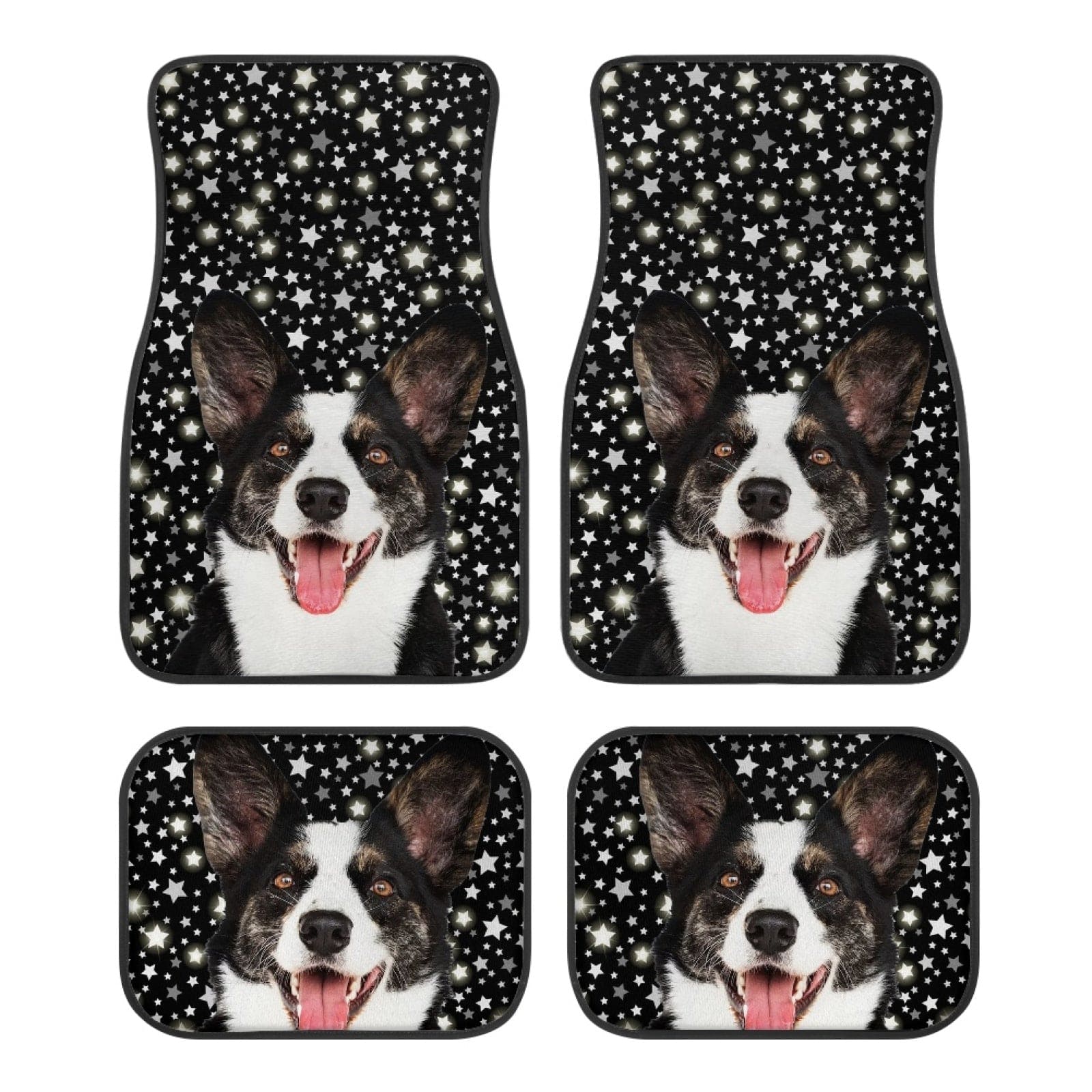 Custom Custom Face Black Car Floor Mats Automotive Carpet Non-Slip Universal Interior Car Decor Accessories (Set of 4) - YesCustom