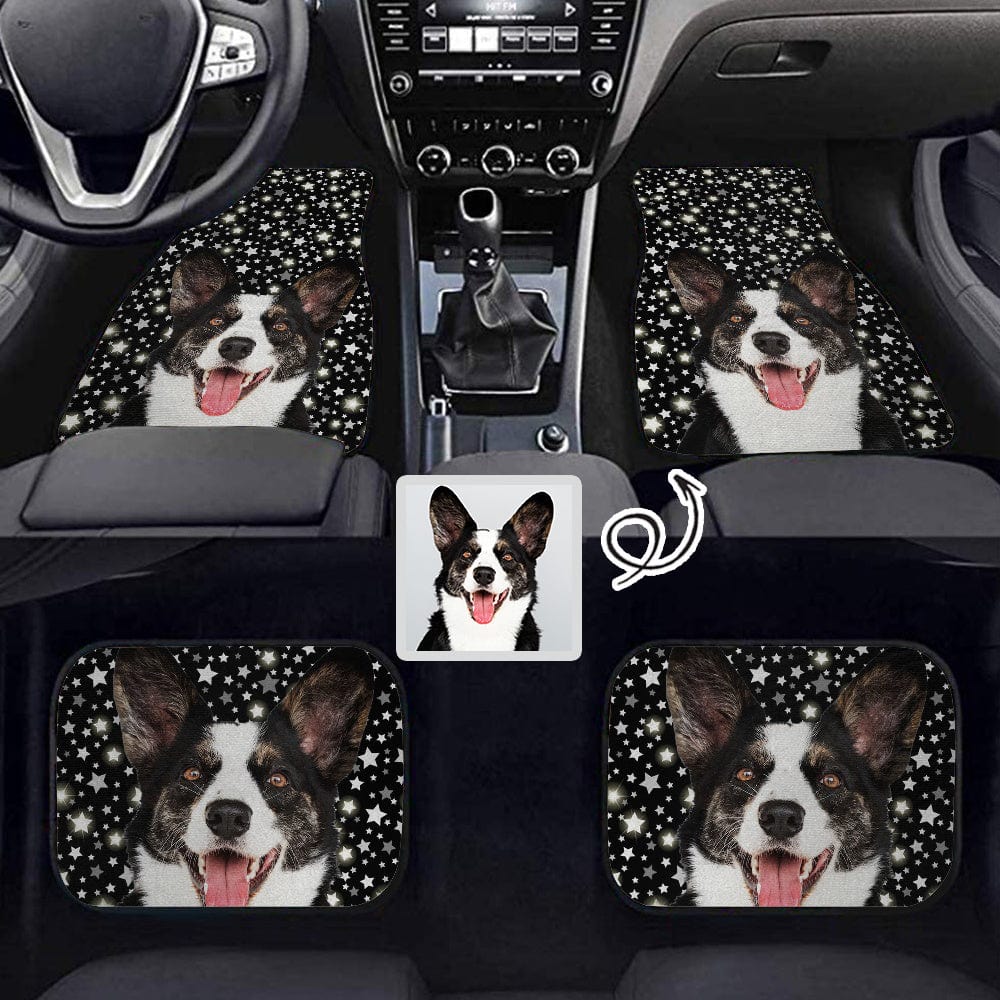 Custom Custom Face Black Car Floor Mats Automotive Carpet Non-Slip Universal Interior Car Decor Accessories (Set of 4) - YesCustom