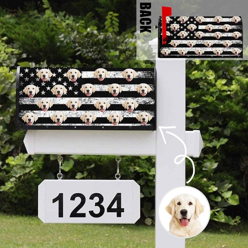 Custom Custom Face Black Flag Mailbox Cover - YesCustom