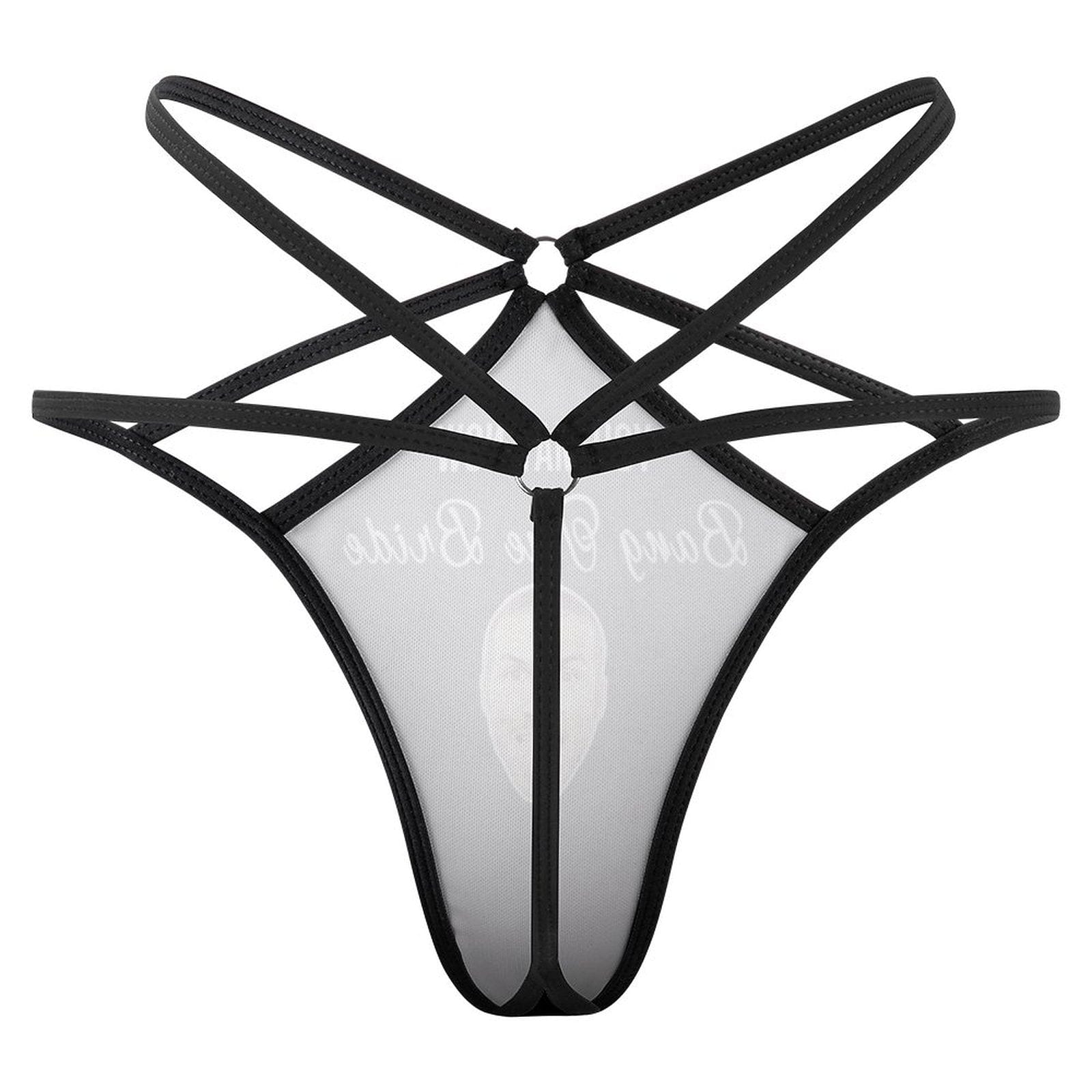 Custom Custom Face Black Sexy Thongs T-Back Underwear for Women Personalized Women's G-String Panties - YesCustom
