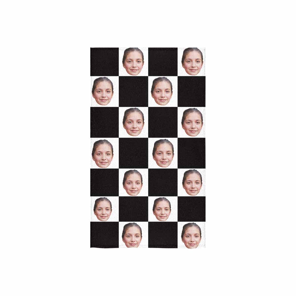 Custom Custom Face Black&White Grid Towel - YesCustom