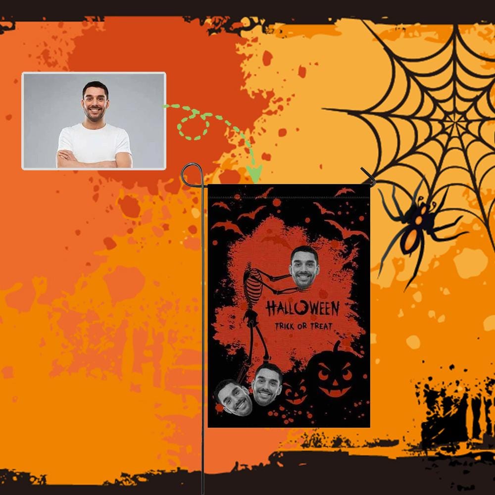Custom Custom Face Blood Halloween Garden Flag - YesCustom