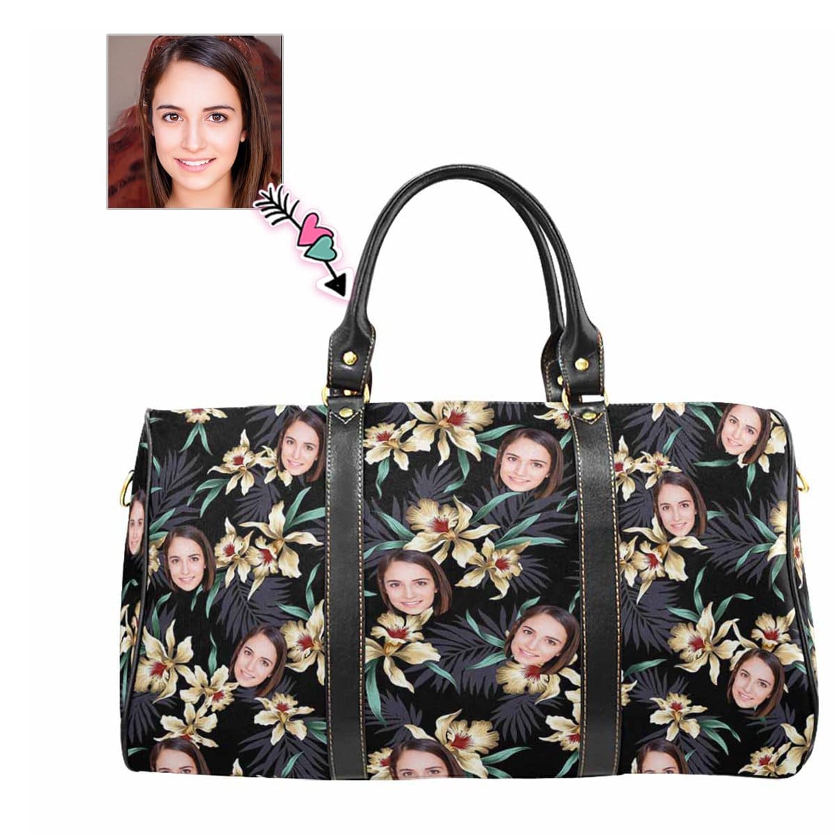 Custom Custom Face Blossom Travel Bag - YesCustom