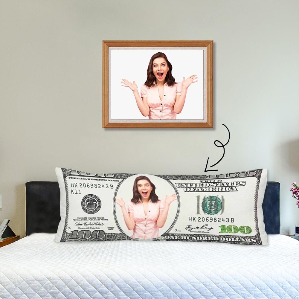 Custom Custom Face Body Pillow Case Print Funny Money Body Pillow Cover with Own Picture 20"x54" - YesCustom