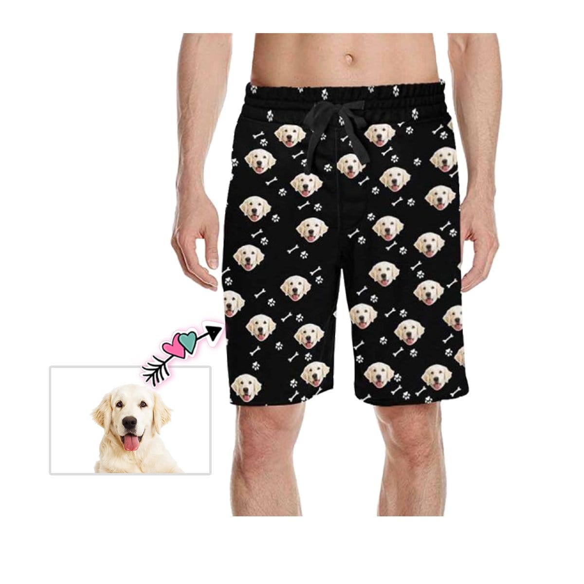 Custom Custom Face Bones And Footprints Men's All Over Print Casual Shorts - YesCustom