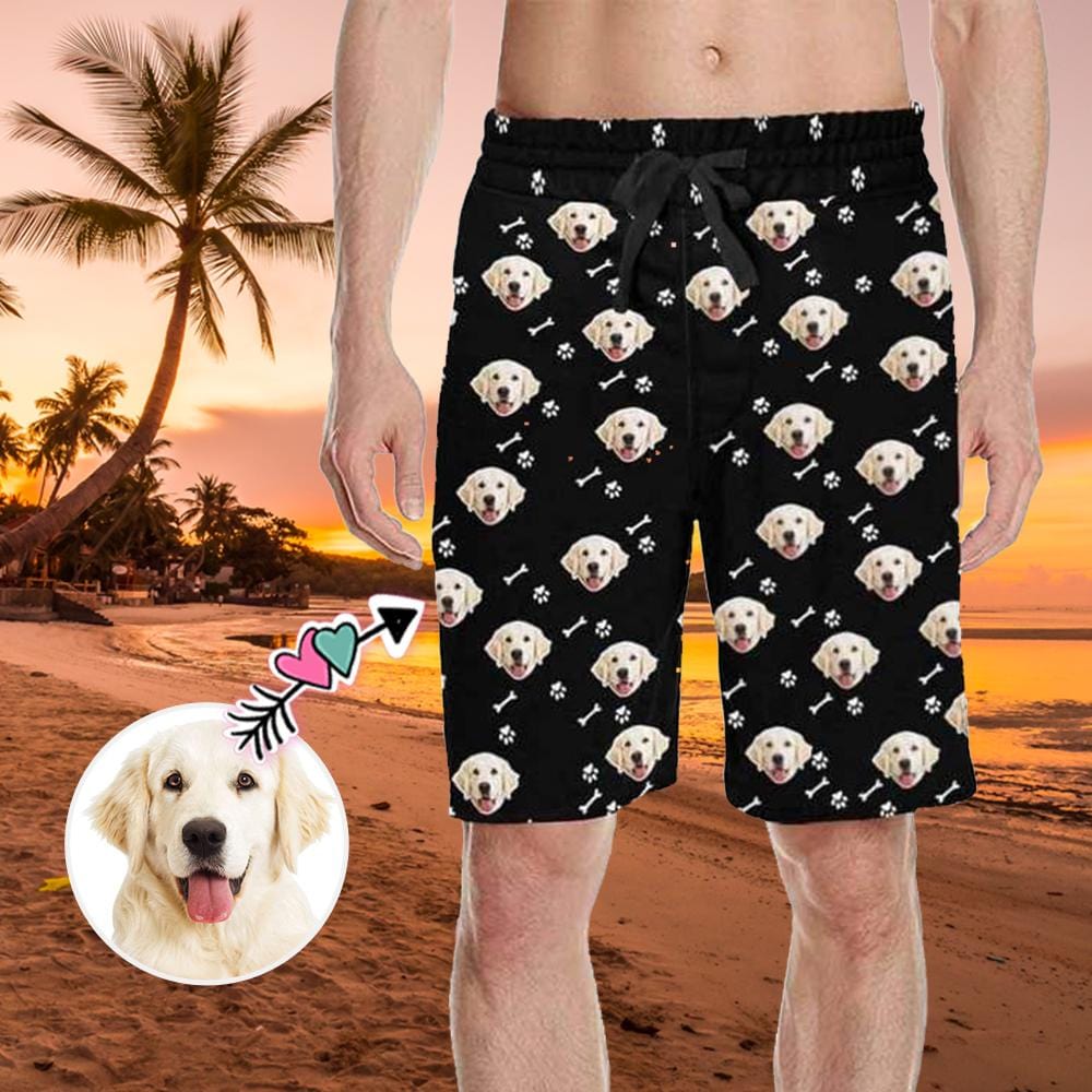 Custom Custom Face Bones And Footprints Men's All Over Print Casual Shorts - YesCustom