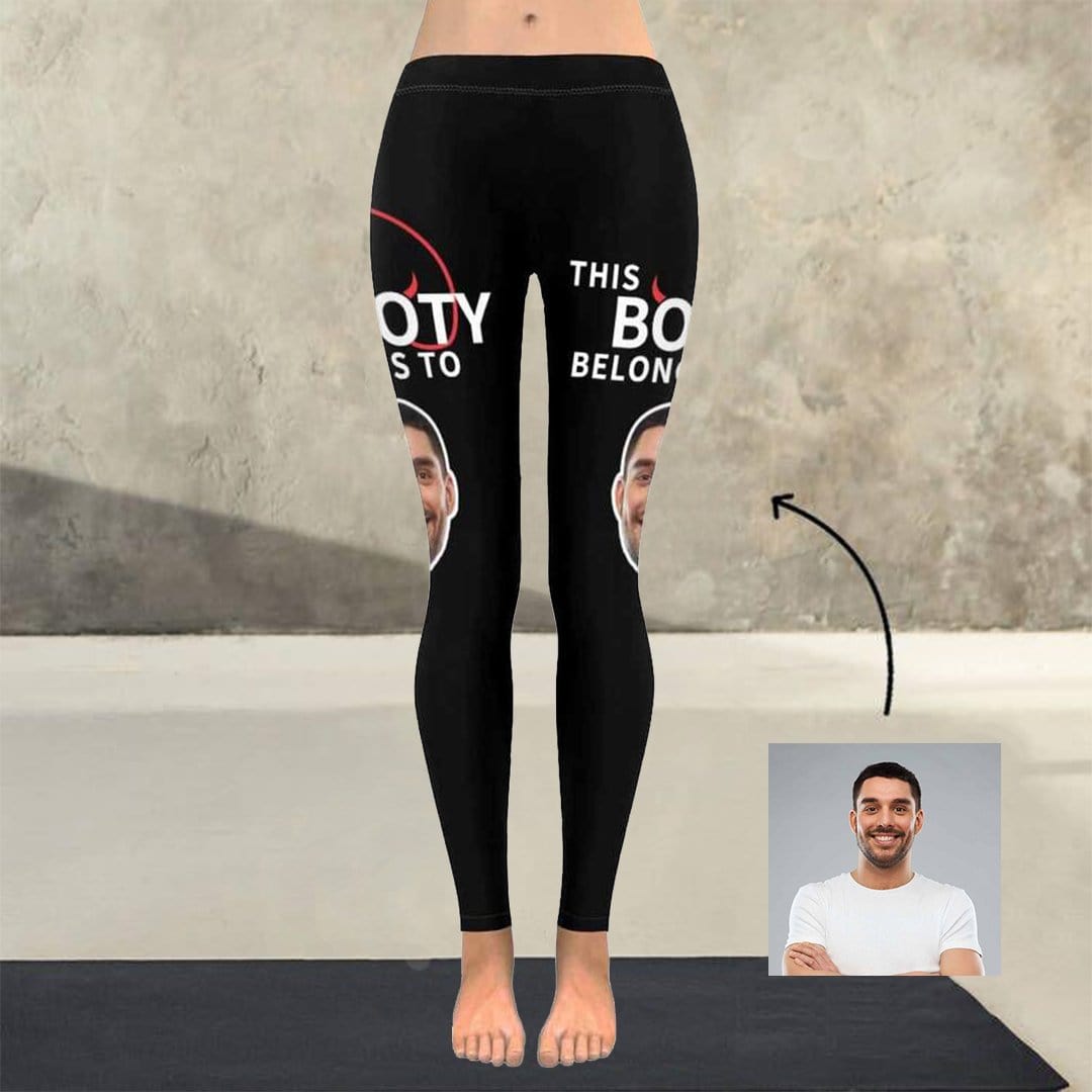 Custom Custom Face Booty All-Over Low Rise Yoga Leggings Design Leggings with Face on Them - YesCustom