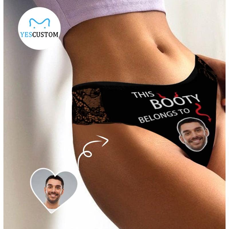 Custom Custom Face Booty Underwear Personalized Photo Sexy Women's Lace Panty Honeymoon Gift Valentine's Day Gift - YesCustom