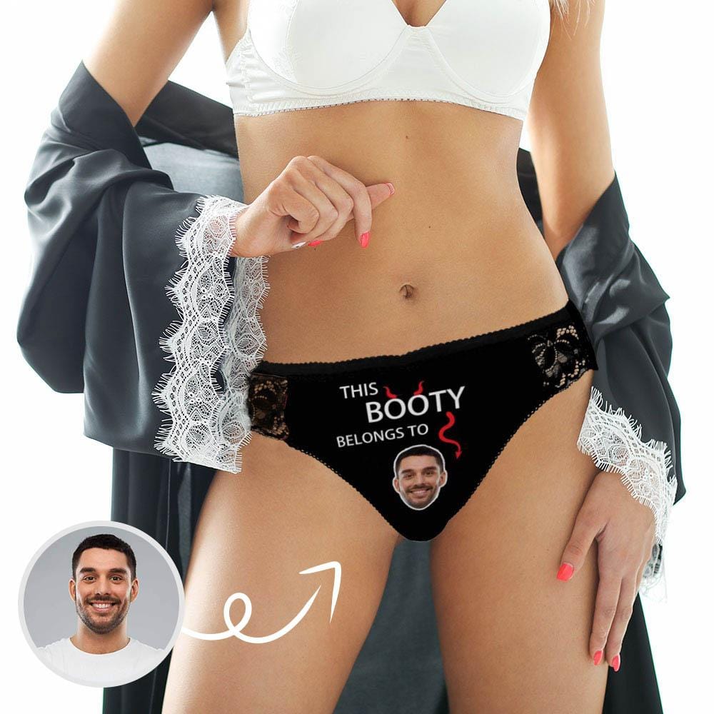 Custom Custom Face Booty Underwear Personalized Photo Sexy Women's Lace Panty Honeymoon Gift Valentine's Day Gift - YesCustom