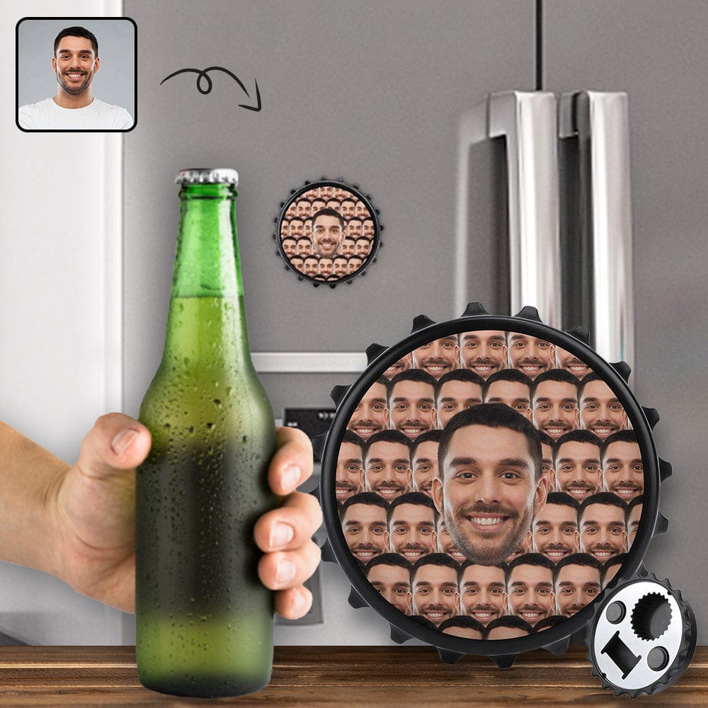 Custom Custom Face Bottle Opener/Fridge Magnets - Love Dad Fathers Day Gift - Personalized Barware Beer Opener Gift for Dad/Him - YesCustom