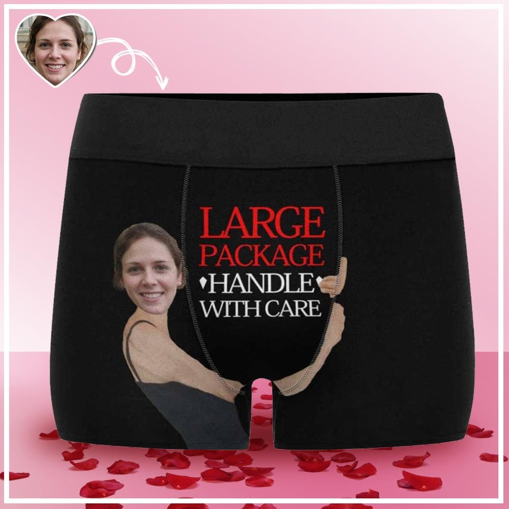 Custom Custom Face Boxer Underwear Large Package Personalized Men's All-Over Print Boxer Briefs Design Your Own Underwear For Valentine's Day Gift - YesCustom