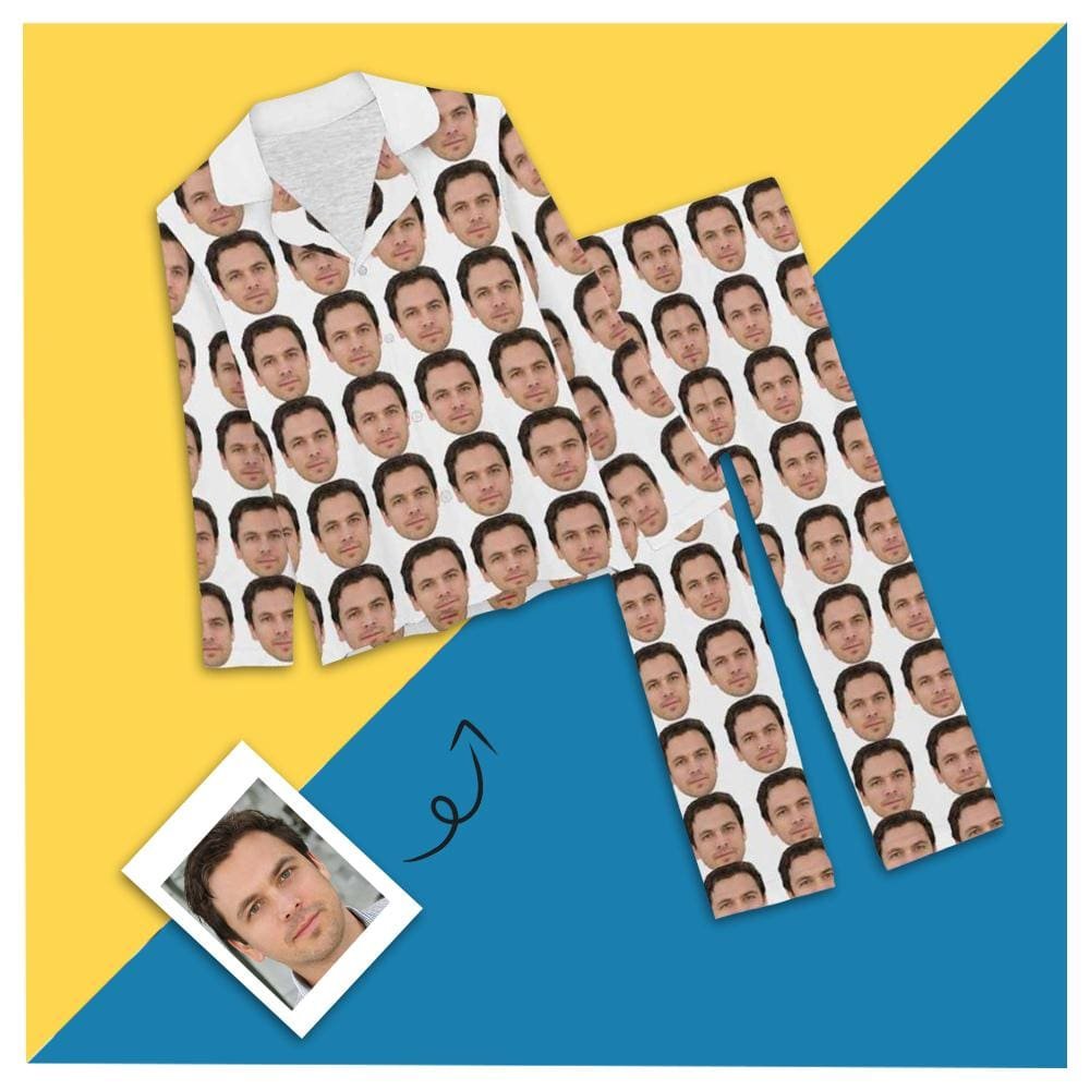 Custom Custom Face Boyfriend Sleepwear Personalized Women's Slumber Party Long Pajama Set Pajama Top&Pajama Bottom - YesCustom