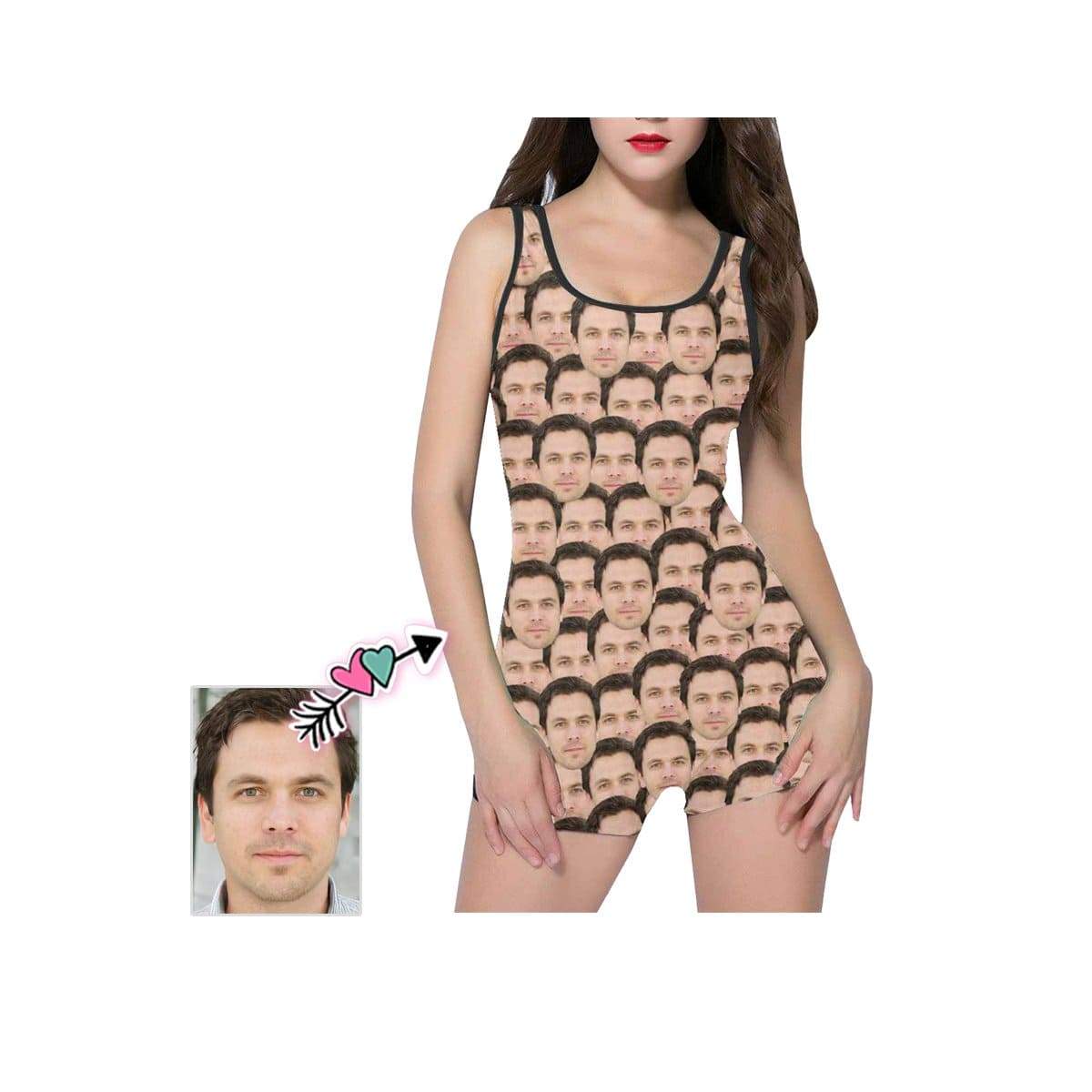 Custom Custom Face Boyfriend Women's One Piece Boyleg Swimsuit - YesCustom