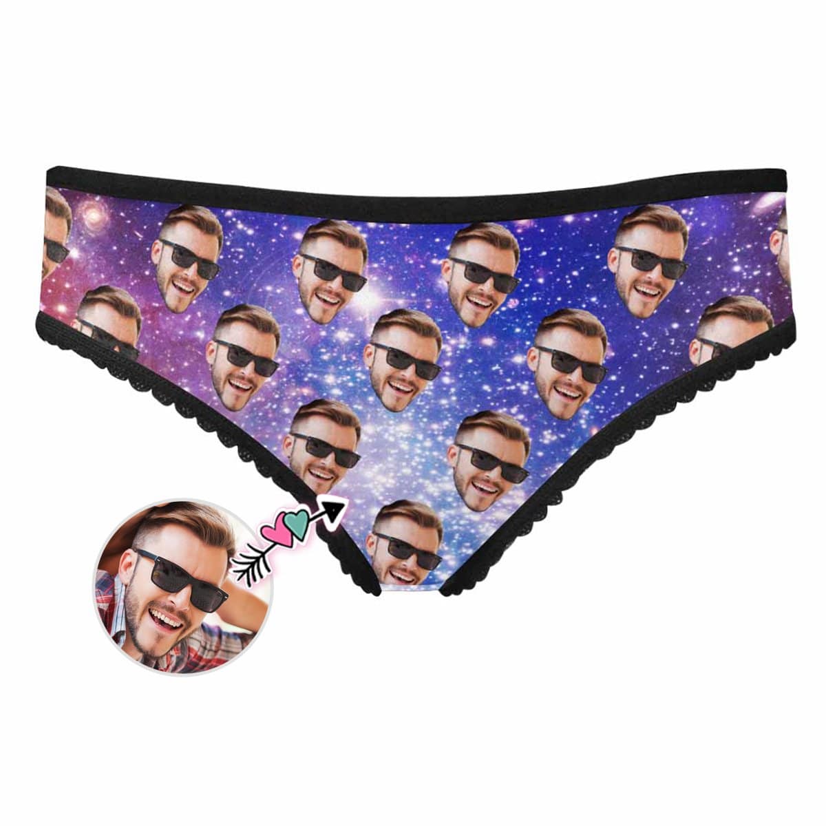 Custom Custom Face Briefs Personalized Galaxy Panties Underwear with Photo Women's High-cut Briefs Valentine's Gift for Girlfriend or Wife - YesCustom