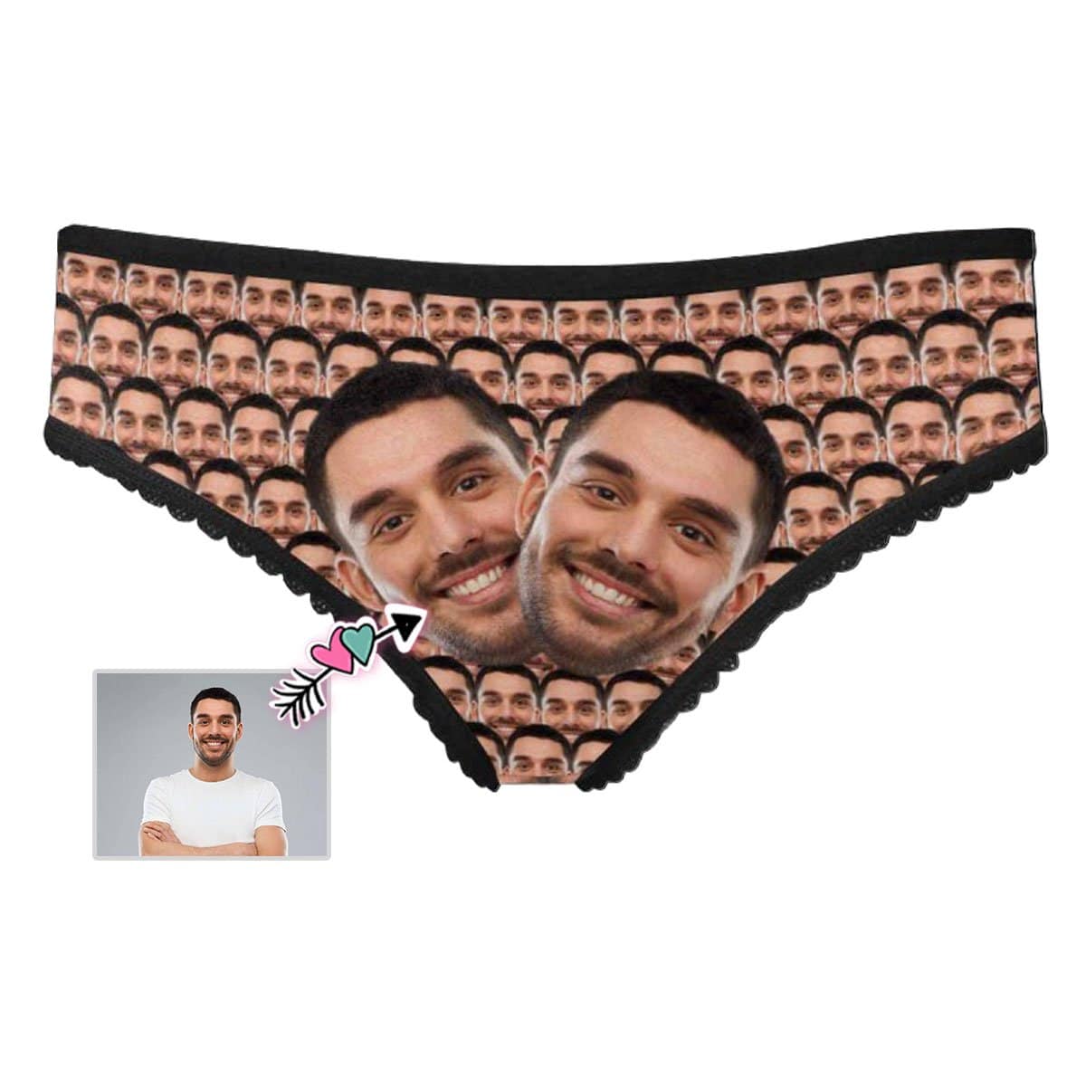 Custom Custom Face Briefs Personalized Seamless Heads Underwear with Photo Women's High-cut Briefs - YesCustom