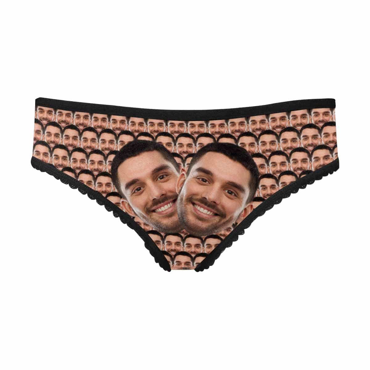 Custom Custom Face Briefs Personalized Seamless Heads Underwear with Photo Women's High-cut Briefs - YesCustom