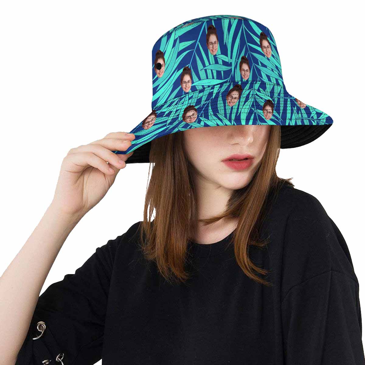 Custom Custom Face Brightly Green Unisex Bucket Boonie Hat - YesCustom