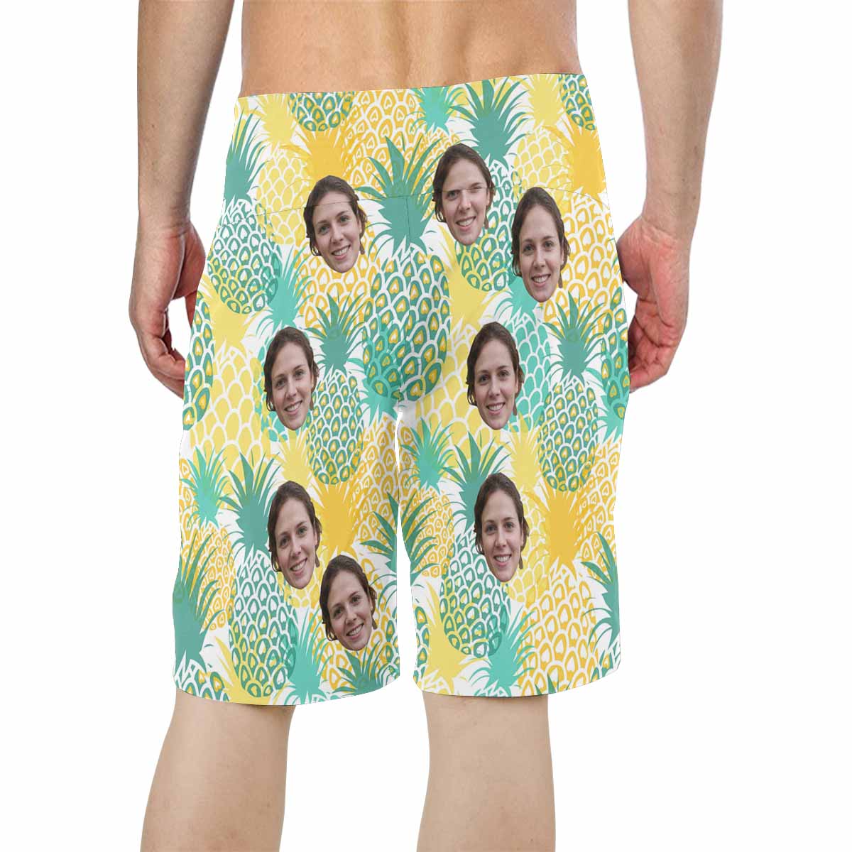 Custom Custom Face Bromeliad Men's Beach Shorts - YesCustom