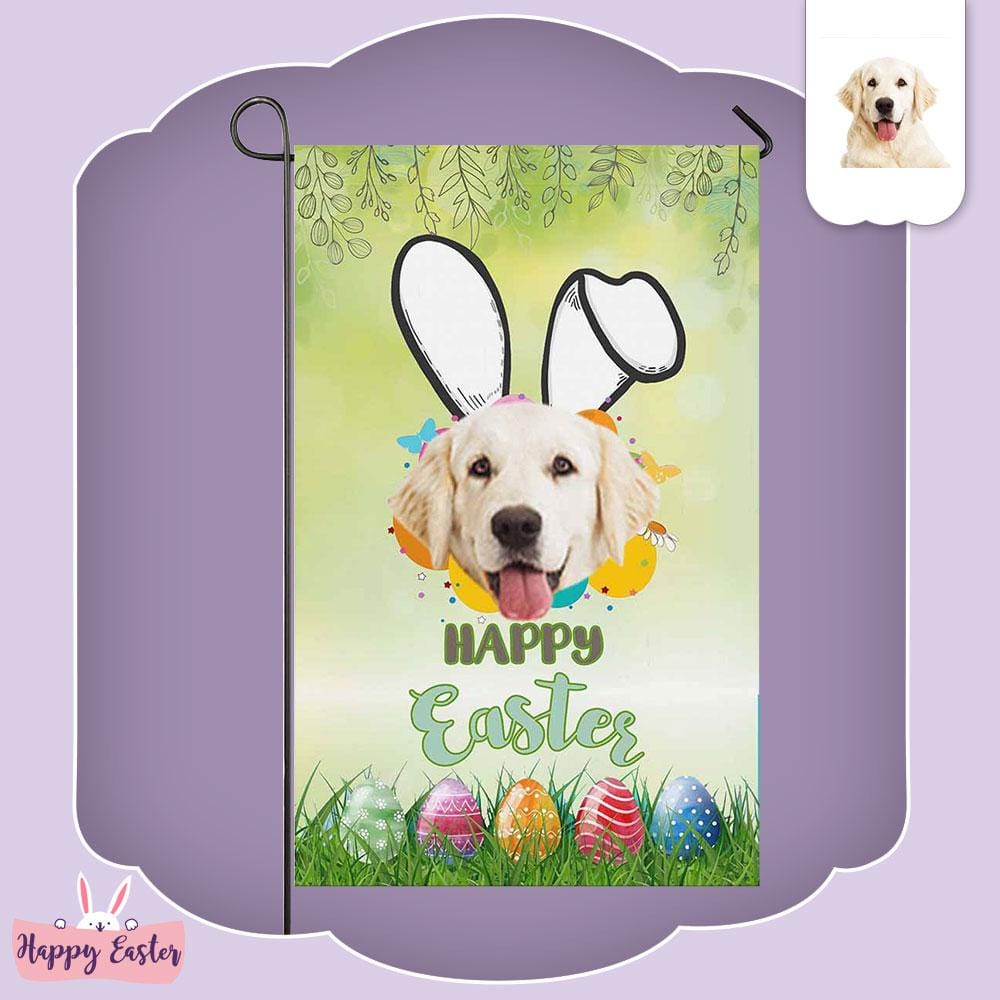 Custom Custom Face Bunny Ears Garden Flag - YesCustom