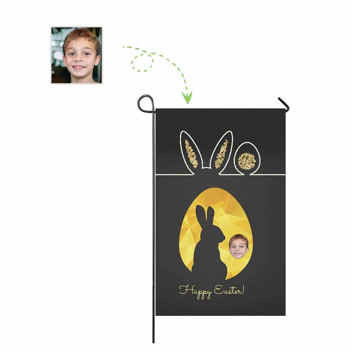Custom Custom Face Bunny Friend Garden Flag - YesCustom