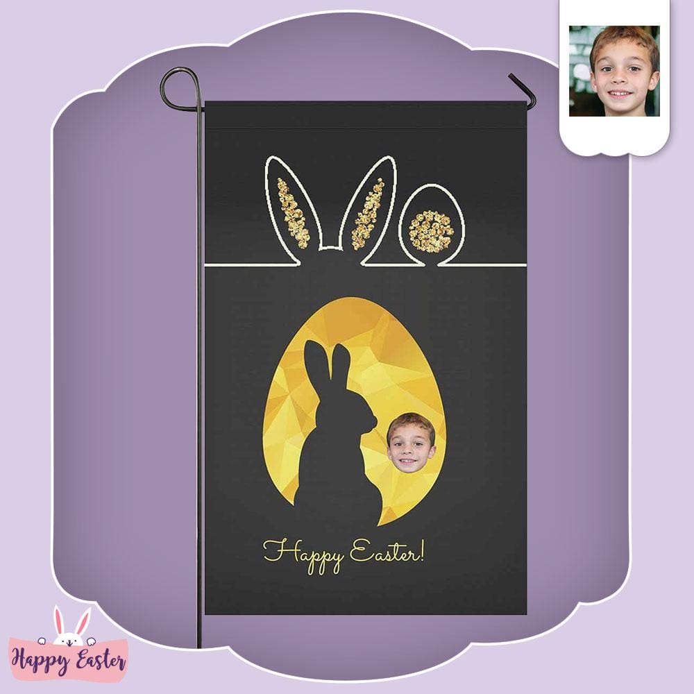 Custom Custom Face Bunny Friend Garden Flag - YesCustom