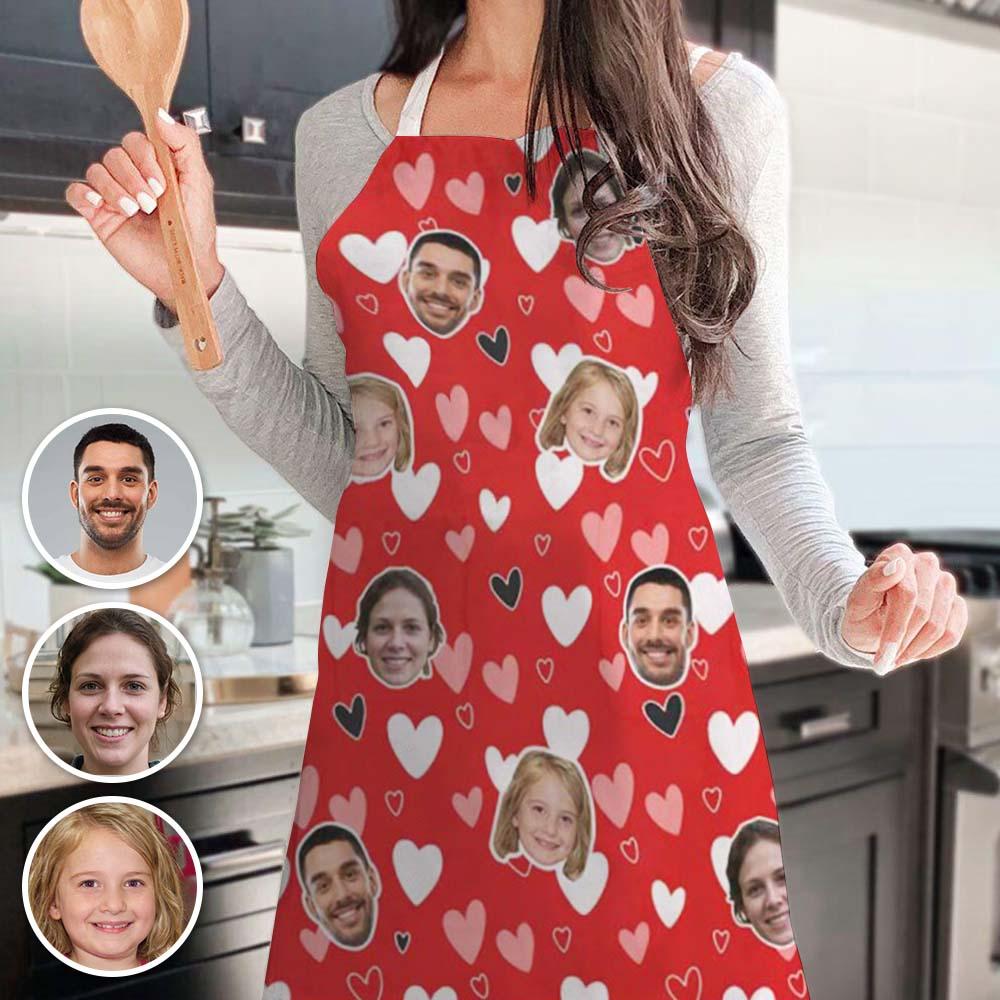 Custom Custom Face Bursting Love All Over Print Adjustable Apron - YesCustom