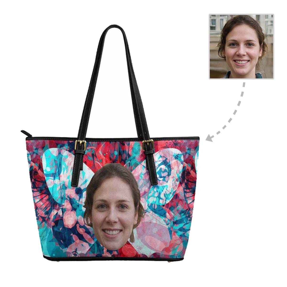 Custom Custom Face Butterfly Tote Bag - YesCustom