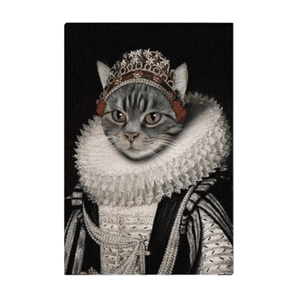 Custom Custom Face Canvas Print Frame Design Cat Historical Portraiture Personalized Pet Portrait Canvas Printing - YesCustom