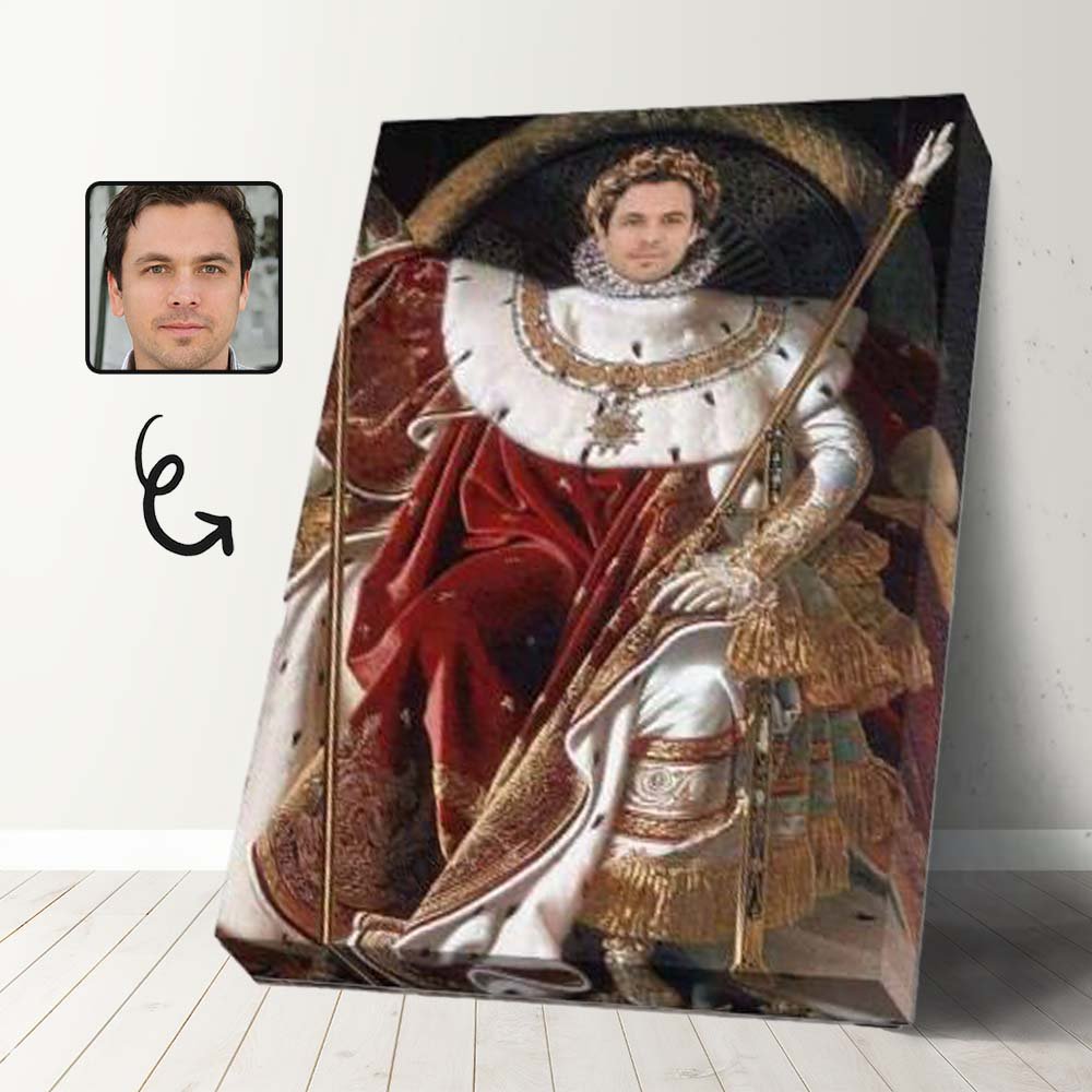 Custom Custom Face Canvas Print Frame Design Historical Portraiture Personalized Napoleon Portrait Canvas Printing 8" x12" - YesCustom