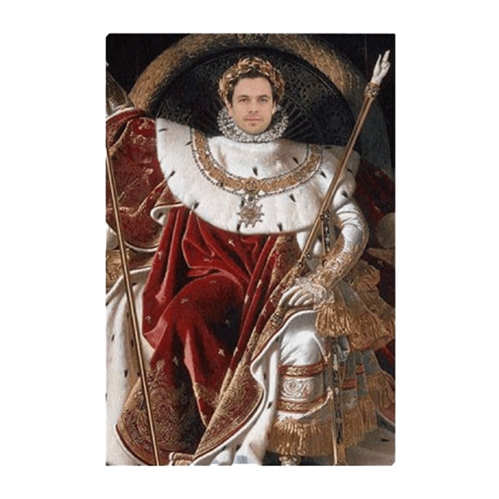 Custom Custom Face Canvas Print Frame Design Historical Portraiture Personalized Napoleon Portrait Canvas Printing 8" x12" - YesCustom