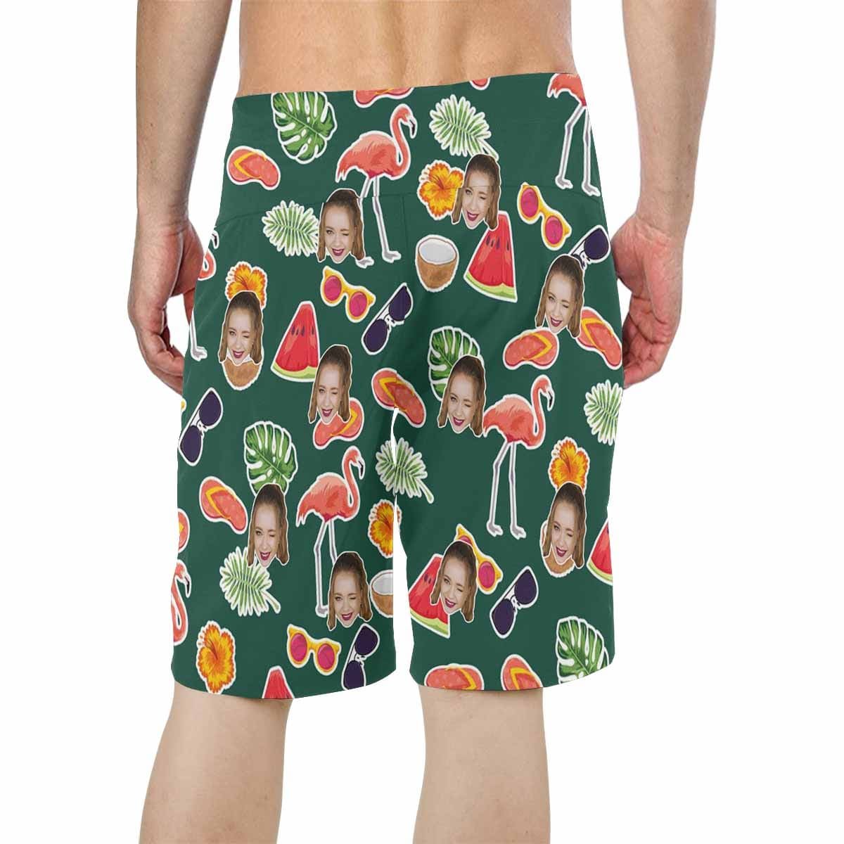 Custom Custom Face Cartoon Pattern Personalized Photo Men's All Over Print Casual Shorts - YesCustom