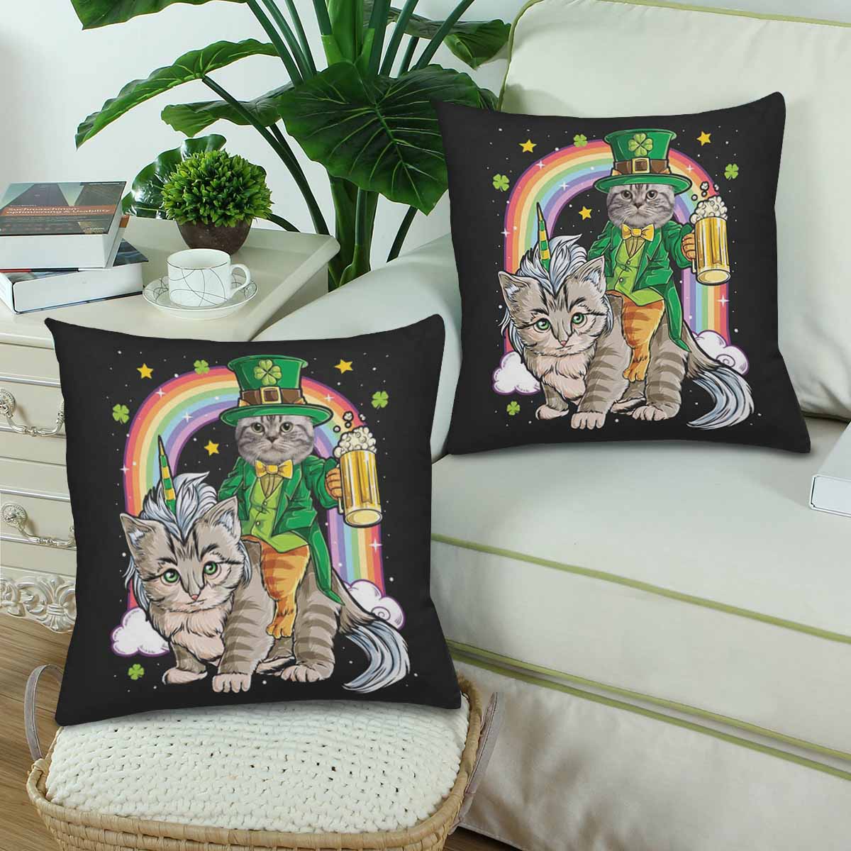 Custom Custom Face Cat Throw Pillow Cover Personalized Face Pillow Case Gift - YesCustom
