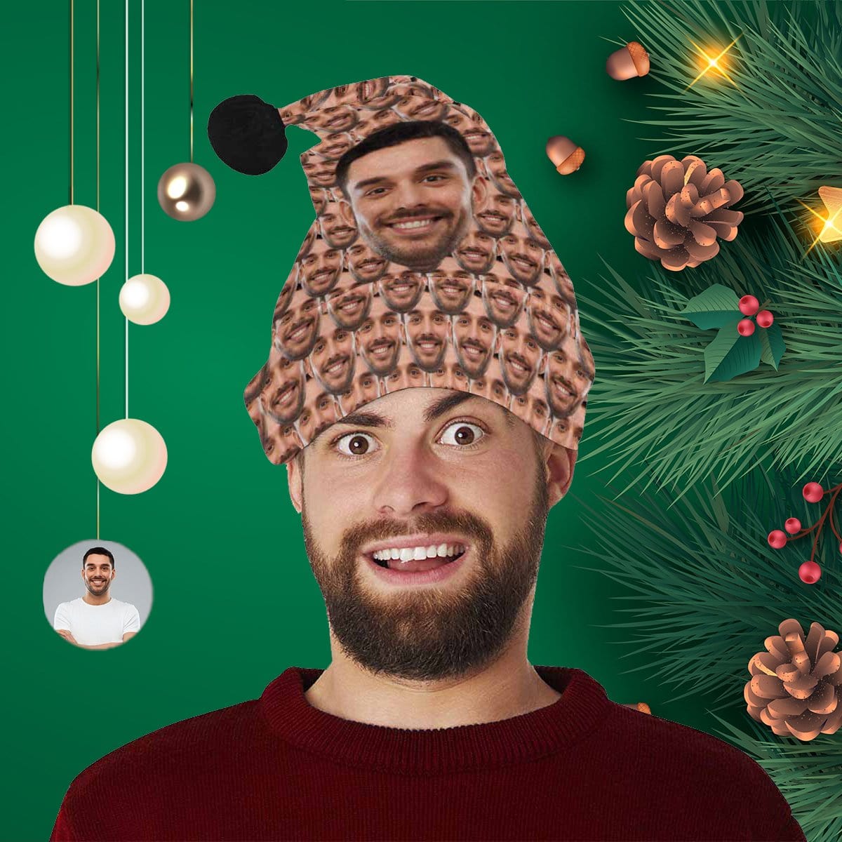 Custom Custom Face Central Christmas Santa Hat - YesCustom