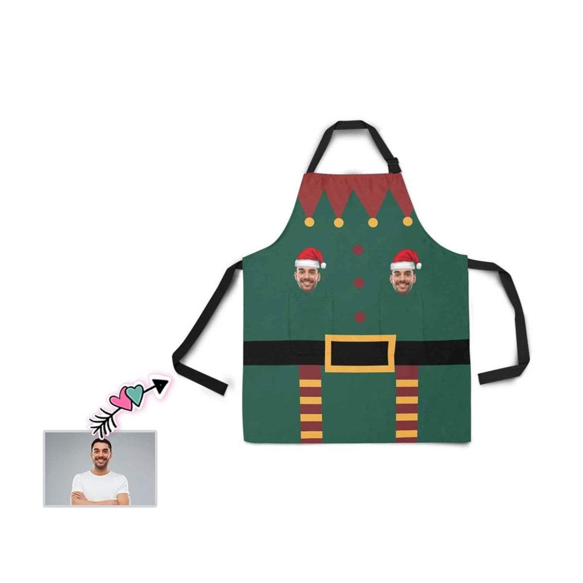 Custom Custom Face Christmas Clown All Over Print Adjustable Apron - YesCustom