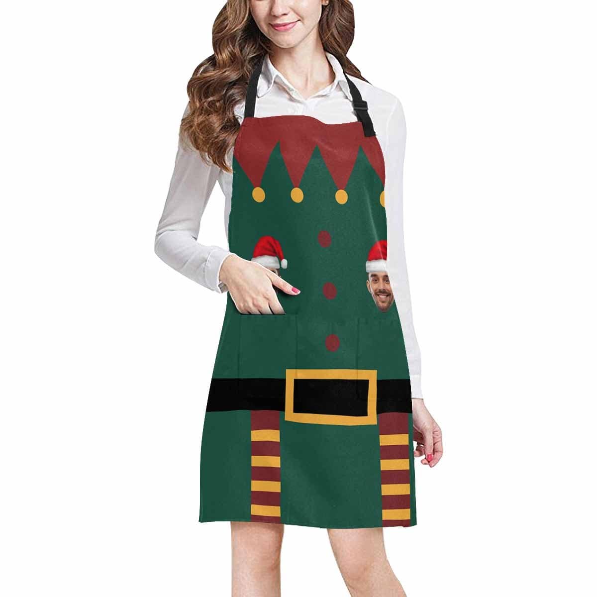 Custom Custom Face Christmas Clown All Over Print Adjustable Apron - YesCustom