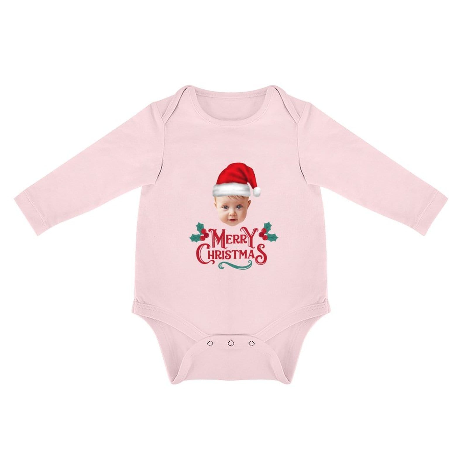 Custom Custom Face Christmas Gift Infant Bodysuit One Piece Jumpsuit Personalized Long Sleeve Rompers Baby Clothes - YesCustom