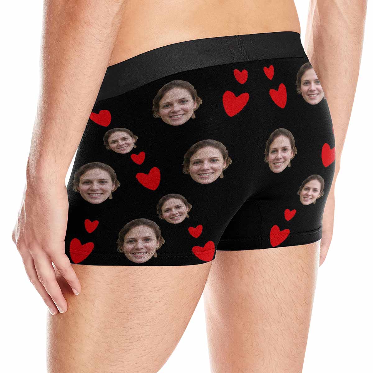 Custom Custom Face Christmas Hat I Licked It Embrace Red Men's All-Over Print Boxer Briefs Unique Underwear For Valentine's Day Gift - YesCustom