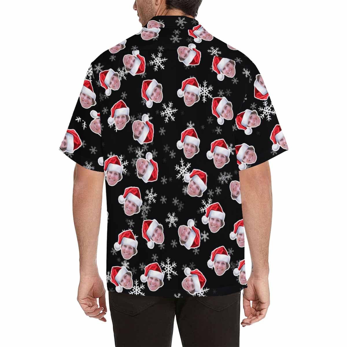 Custom Custom Face Christmas Hats Men's Hawaiian Shirt - YesCustom