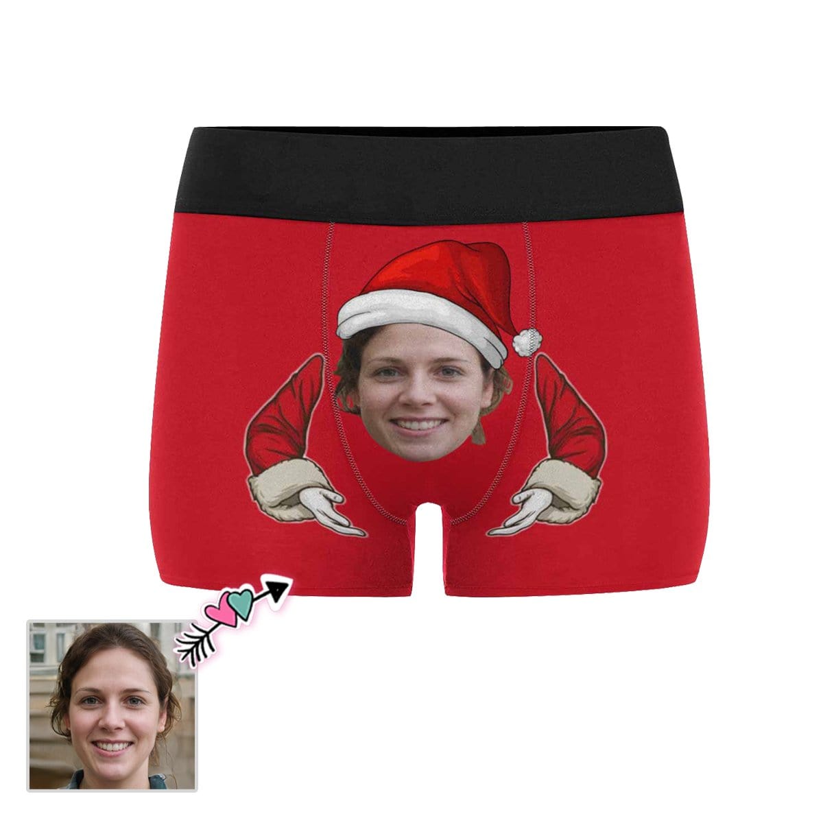 Custom Custom Face Christmas Hug Men's Boxer Briefs Made for You Custom Underwear Unique Shirt Gift - YesCustom