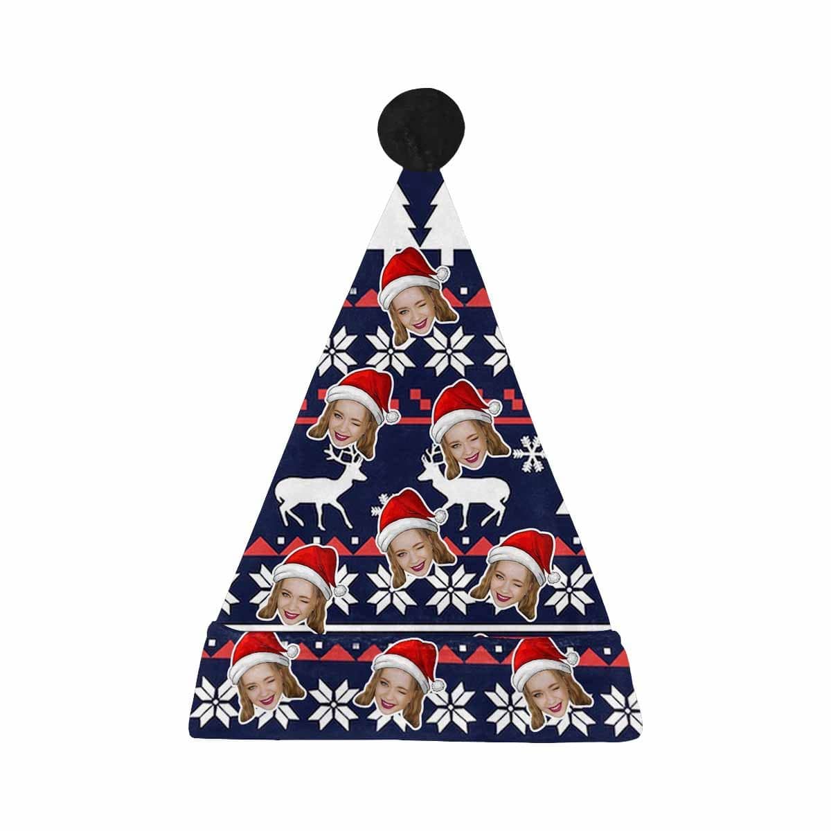 Custom Custom Face Christmas Leaves Santa Hat - YesCustom