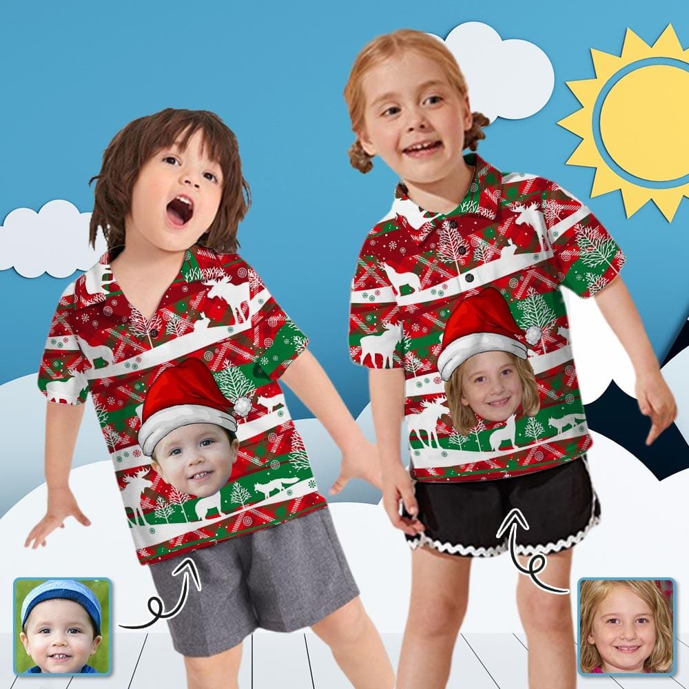 Custom Custom Face Christmas Little Boys and Girls Polo Shirt - YesCustom