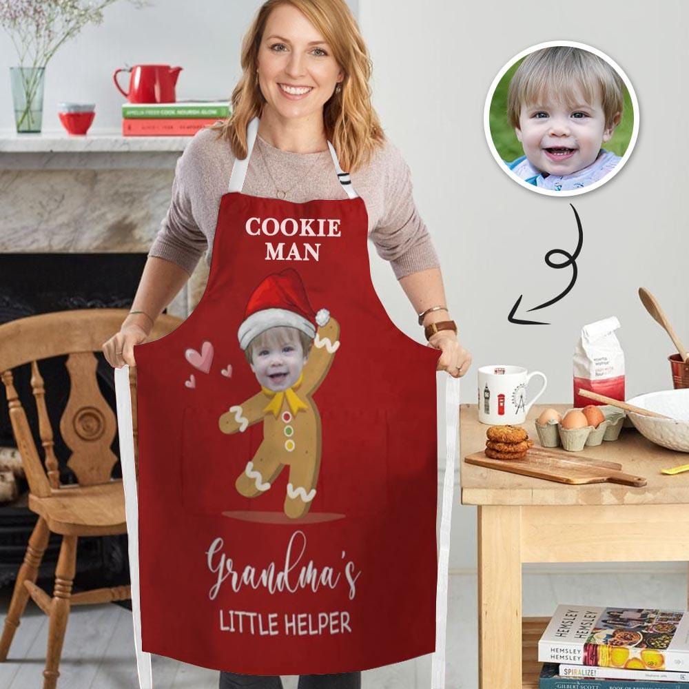 Custom Custom Face Christmas Little Helper All Over Print Adjustable Apron - YesCustom