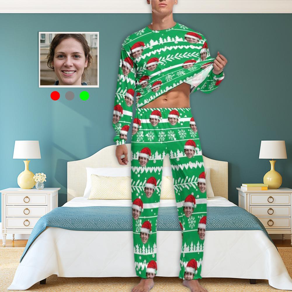 Custom Custom Face Christmas Men's Pajamas - YesCustom