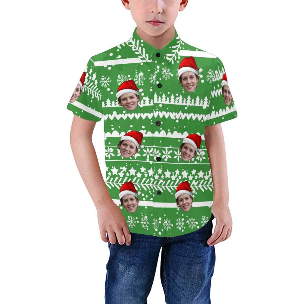 Custom Custom Face Christmas Party Personalise Face Aloha Shirt Gift For Him Face Shirt Create Your Own Shirt Gift - YesCustom