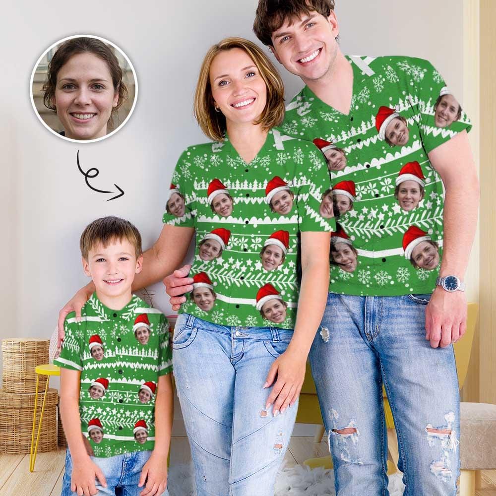 Custom Custom Face Christmas Party Personalise Face Aloha Shirt Gift For Him Face Shirt Create Your Own Shirt Gift - YesCustom