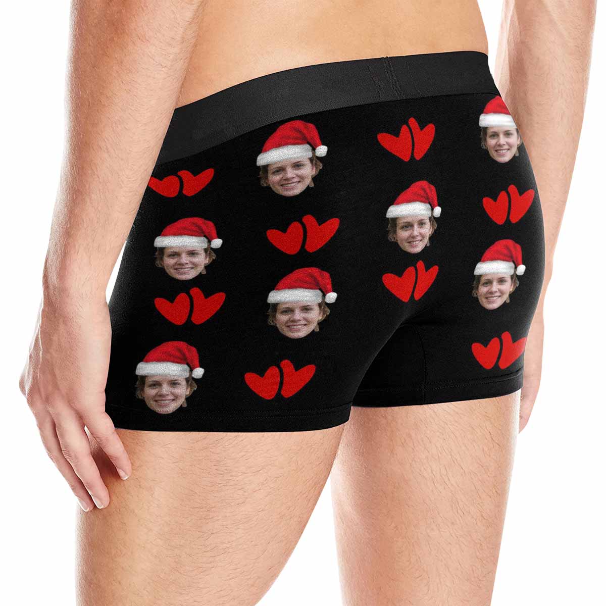 Custom Custom Face Christmas Red Men's Print Boxer Briefs Personalized Underwear with Face for Men-I'm Nuts About You - YesCustom