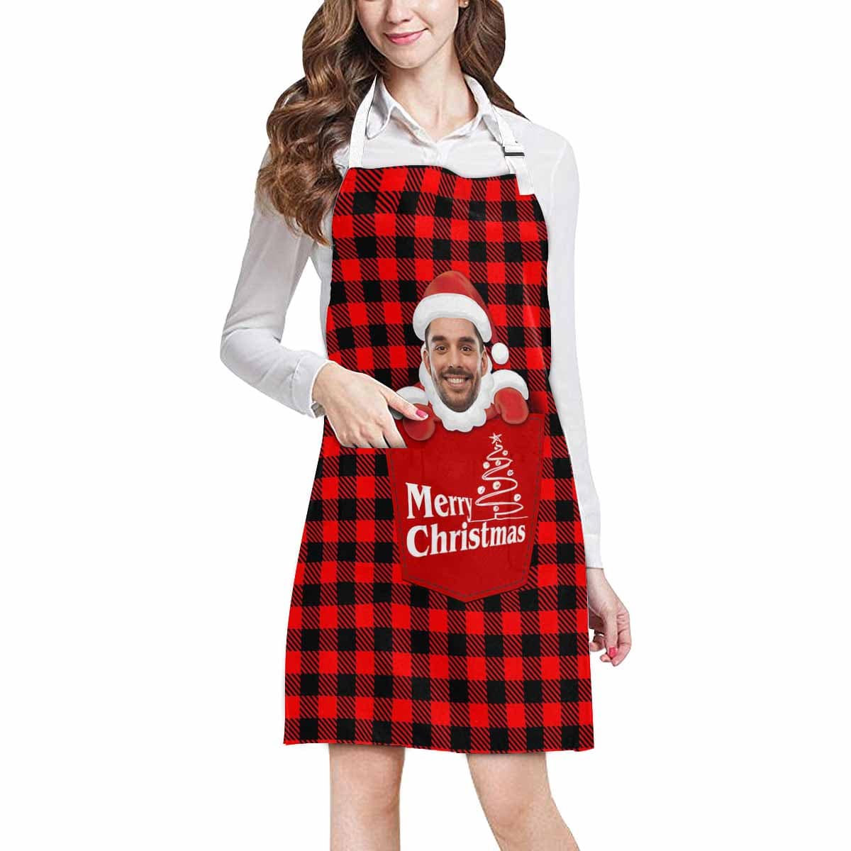 Custom Custom Face Christmas Santa Claus All Over Print Adjustable Apron - YesCustom